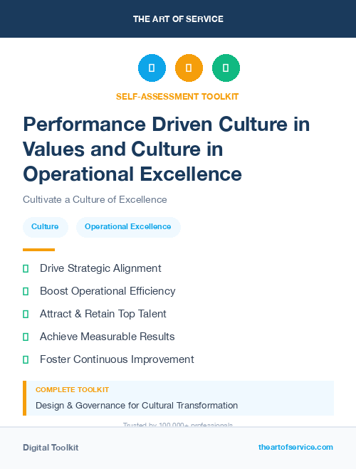 Performance Driven Culture in Values and Culture in Operational Excellence