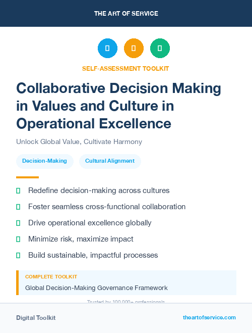 Collaborative Decision Making in Values and Culture in Operational Excellence
