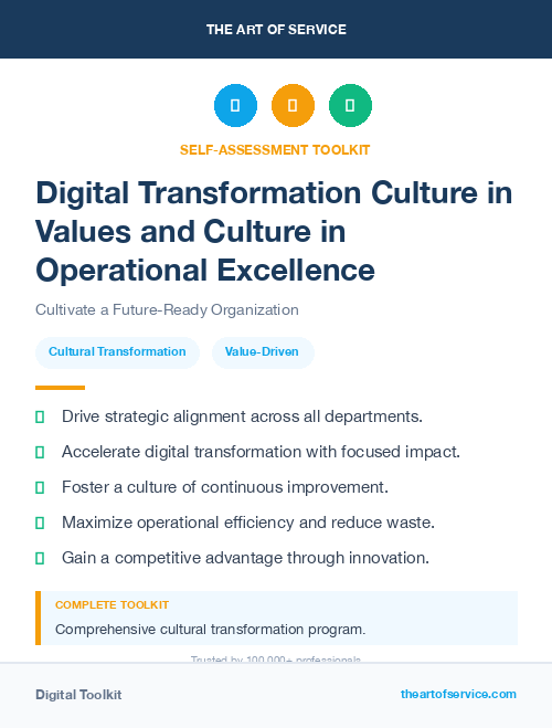 Digital Transformation Culture in Values and Culture in Operational Excellence