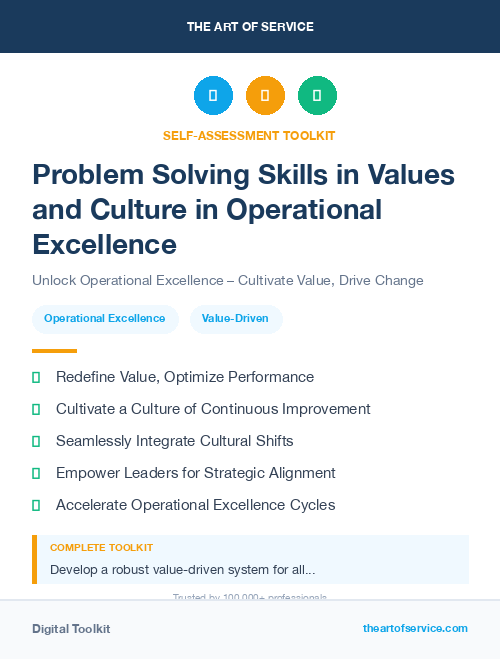 Problem Solving Skills in Values and Culture in Operational Excellence