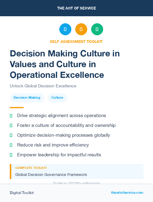 Decision Making Culture in Values and Culture in Operational Excellence