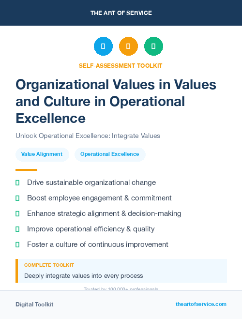 Organizational Values in Values and Culture in Operational Excellence