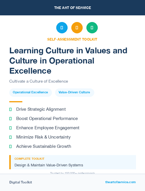 Learning Culture in Values and Culture in Operational Excellence