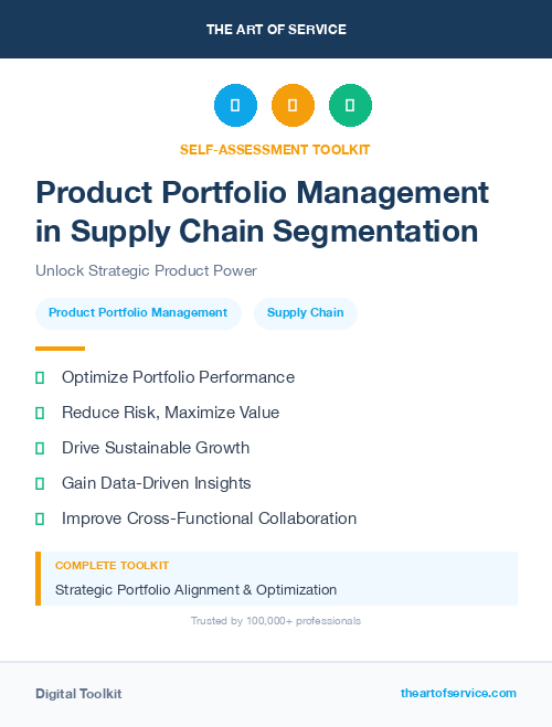 Product Portfolio Management in Supply Chain Segmentation