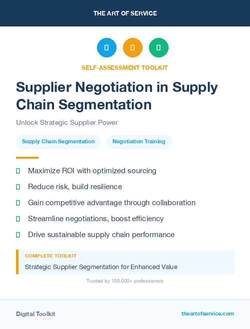 Supplier Negotiation in Supply Chain Segmentation