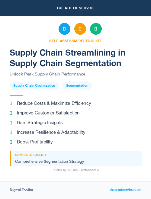 Supply Chain Streamlining in Supply Chain Segmentation