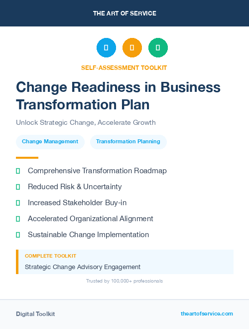Change Readiness in Business Transformation Plan