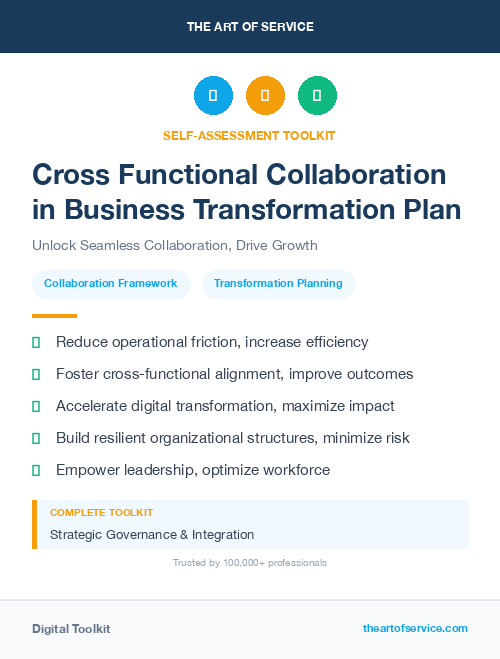 Cross Functional Collaboration in Business Transformation Plan