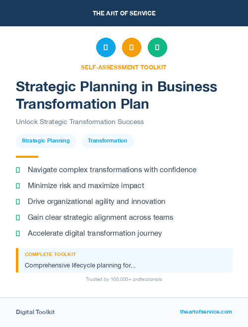 Strategic Planning in Business Transformation Plan