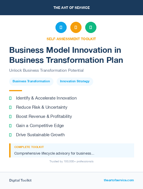 Business Model Innovation in Business Transformation Plan