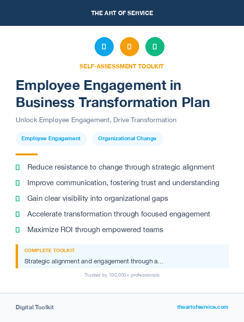 Employee Engagement in Business Transformation Plan