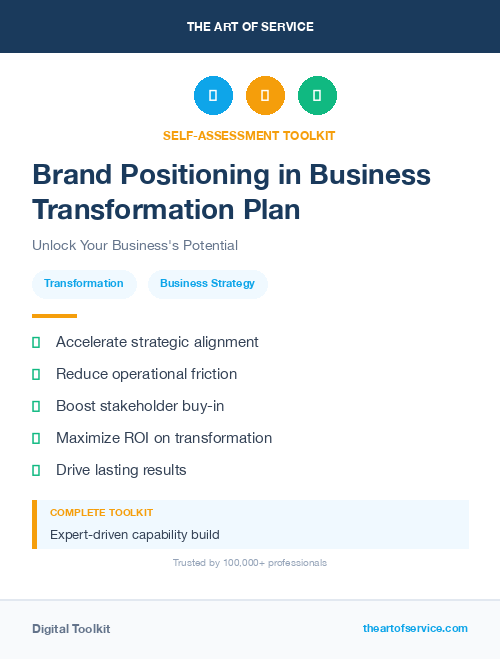 Brand Positioning in Business Transformation Plan