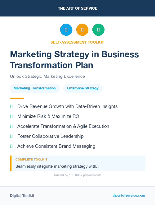 Marketing Strategy in Business Transformation Plan