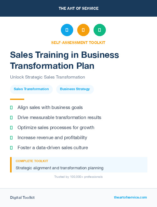 Sales Training in Business Transformation Plan