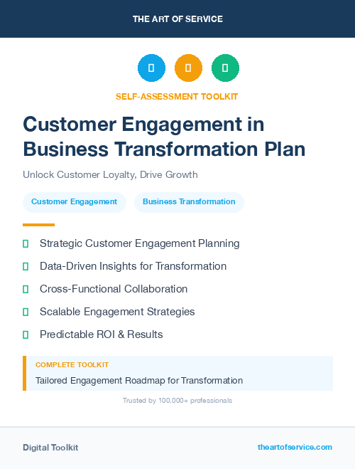 Customer Engagement in Business Transformation Plan