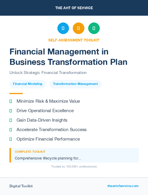 Financial Management in Business Transformation Plan
