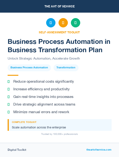 Business Process Automation in Business Transformation Plan