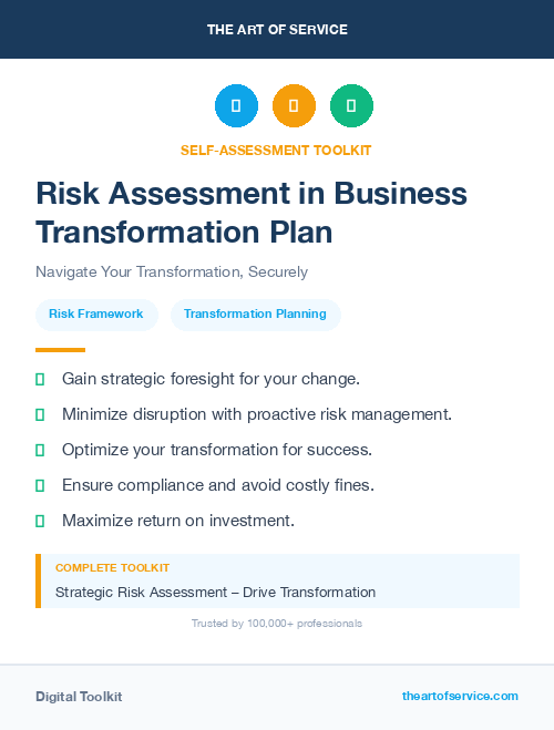 Risk Assessment in Business Transformation Plan