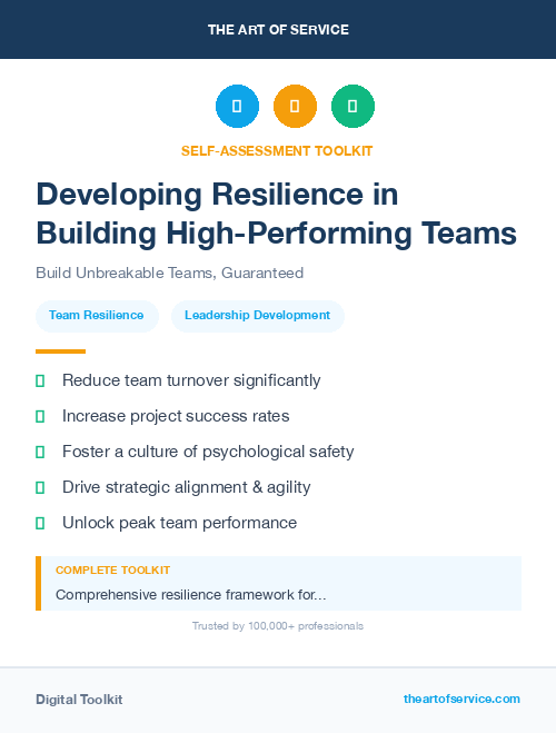 Developing Resilience in Building High-Performing Teams