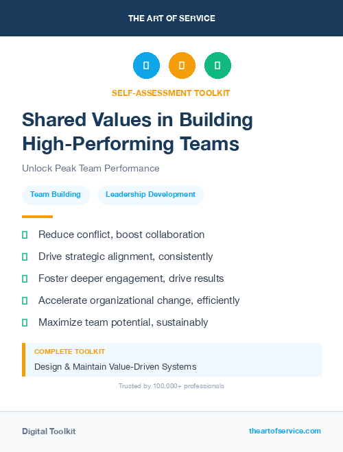 Shared Values in Building High-Performing Teams