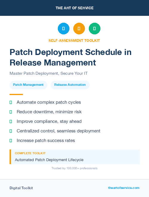 Patch Deployment Schedule in Release Management
