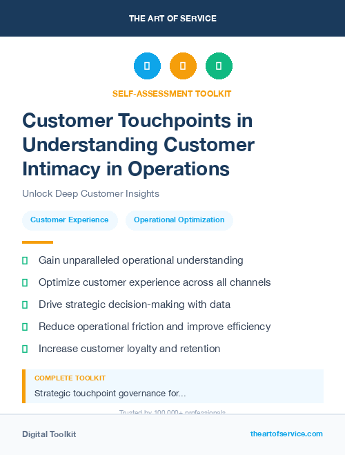 Customer Touchpoints in Understanding Customer Intimacy in Operations