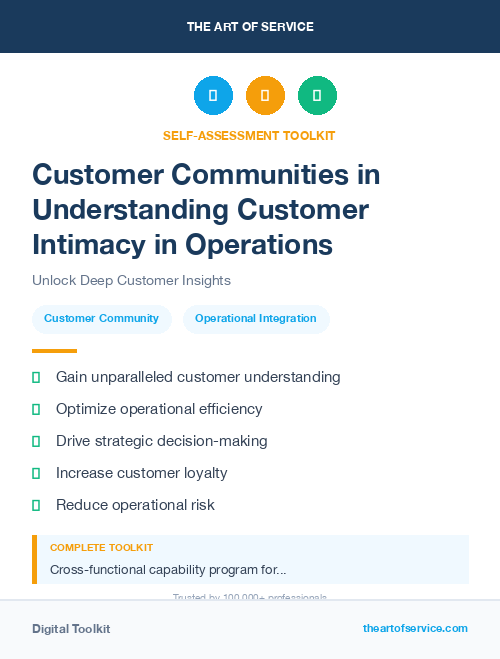 Customer Communities in Understanding Customer Intimacy in Operations