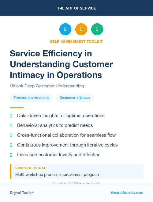 Service Efficiency in Understanding Customer Intimacy in Operations