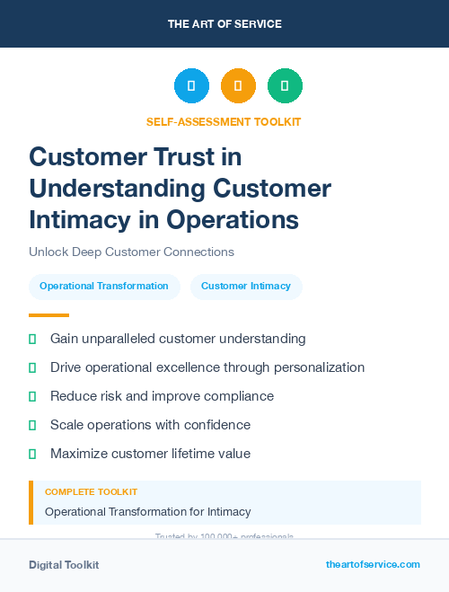Customer Trust in Understanding Customer Intimacy in Operations