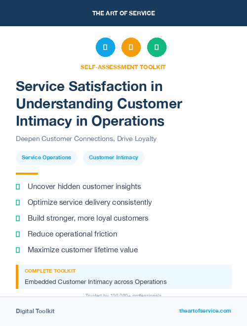 Service Satisfaction in Understanding Customer Intimacy in Operations