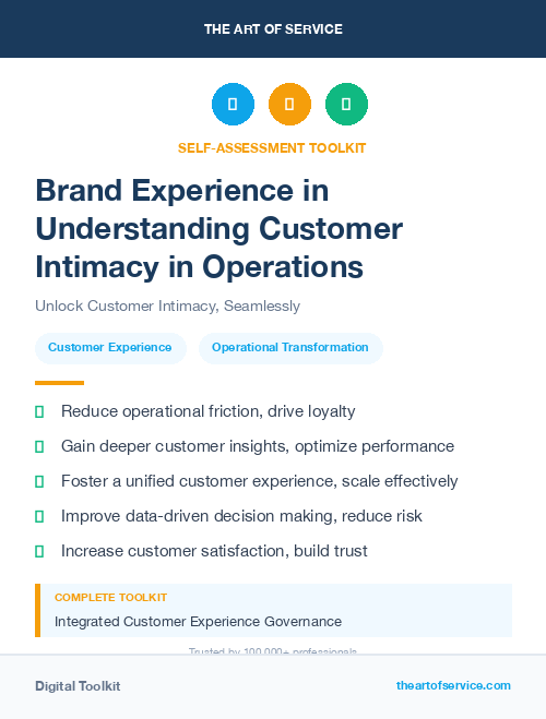 Brand Experience in Understanding Customer Intimacy in Operations