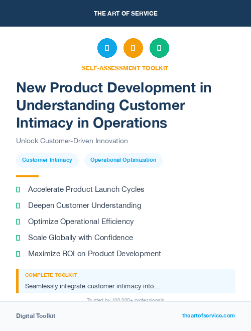New Product Development in Understanding Customer Intimacy in Operations