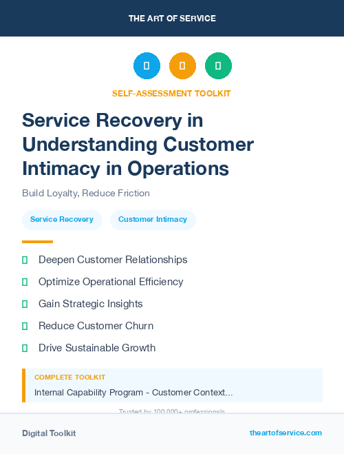 Service Recovery in Understanding Customer Intimacy in Operations