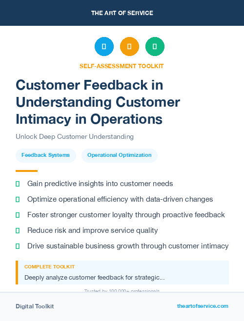 Customer Feedback in Understanding Customer Intimacy in Operations