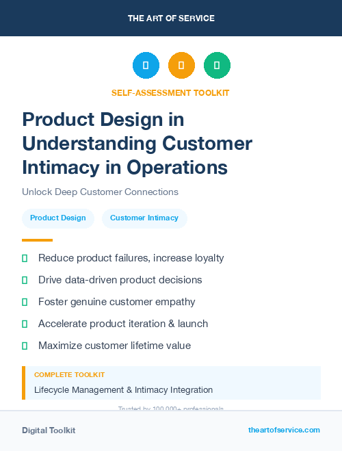 Product Design in Understanding Customer Intimacy in Operations