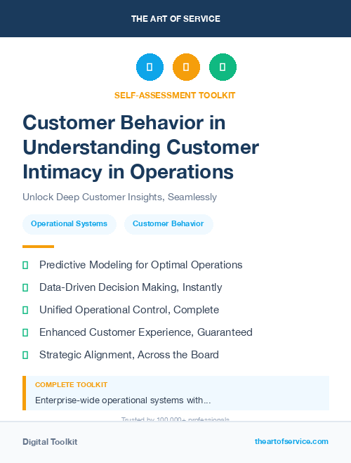 Customer Behavior in Understanding Customer Intimacy in Operations
