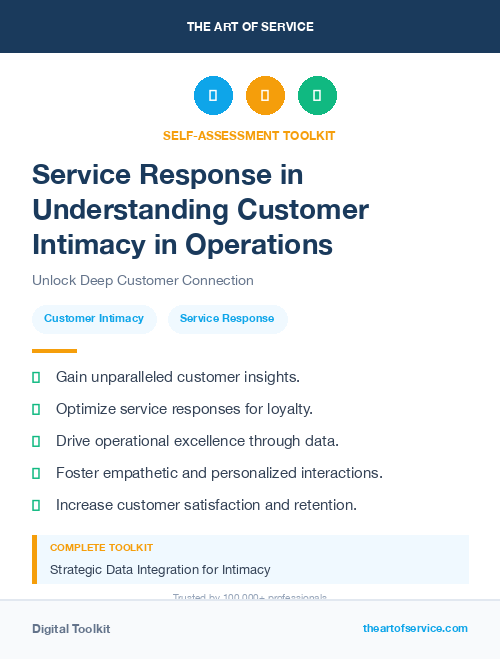 Service Response in Understanding Customer Intimacy in Operations