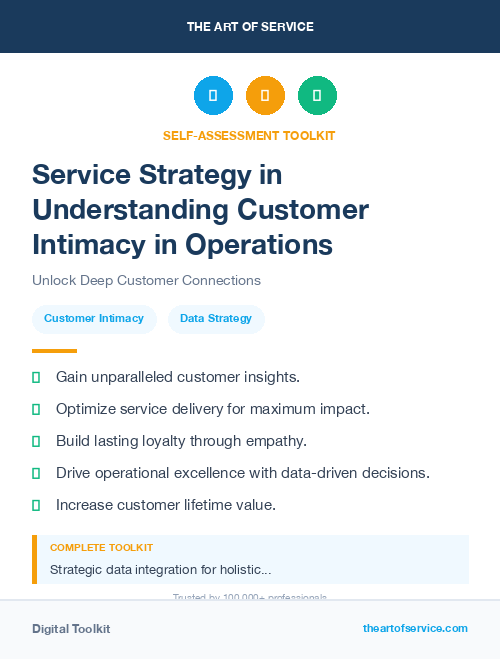 Service Strategy in Understanding Customer Intimacy in Operations