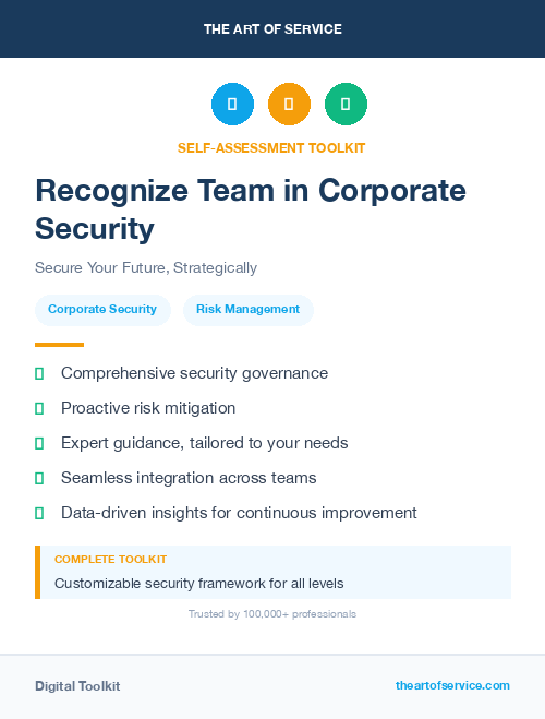 Recognize Team in Corporate Security