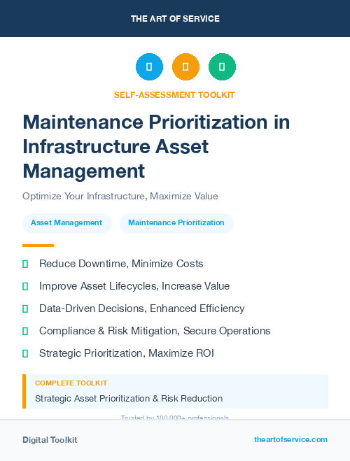 Maintenance Prioritization in Infrastructure Asset Management