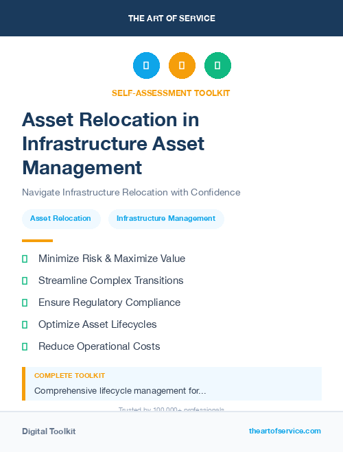 Asset Relocation in Infrastructure Asset Management