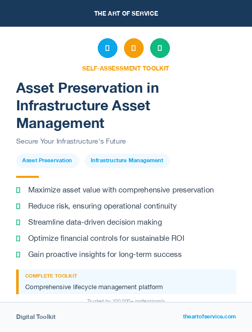 Asset Preservation in Infrastructure Asset Management
