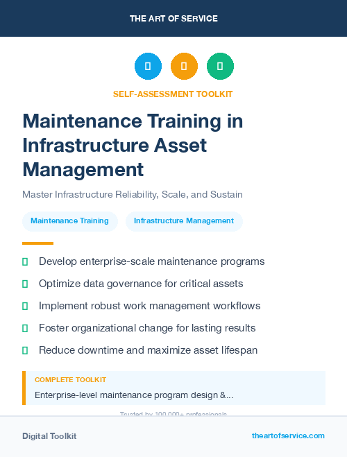 Maintenance Training in Infrastructure Asset Management