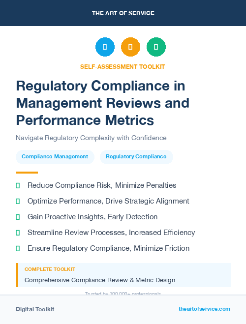 Regulatory Compliance in Management Reviews and Performance Metrics