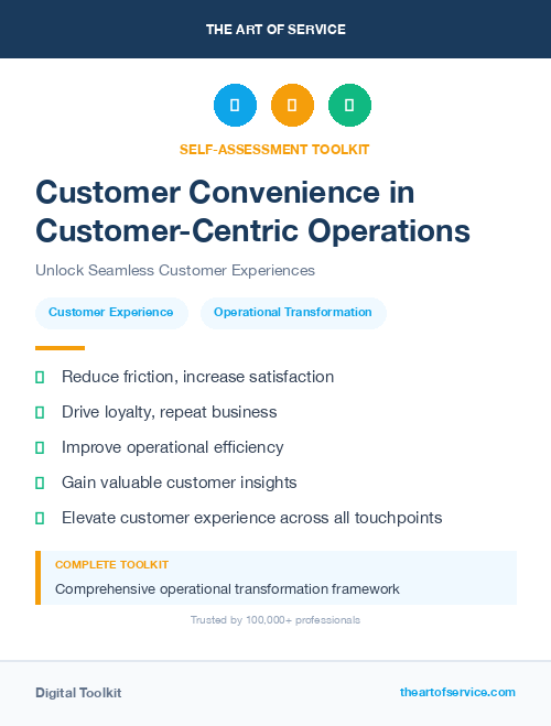 Customer Convenience in Customer-Centric Operations