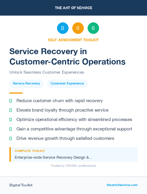 Service Recovery in Customer-Centric Operations