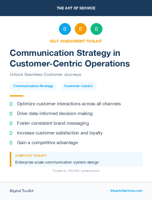 Communication Strategy in Customer-Centric Operations