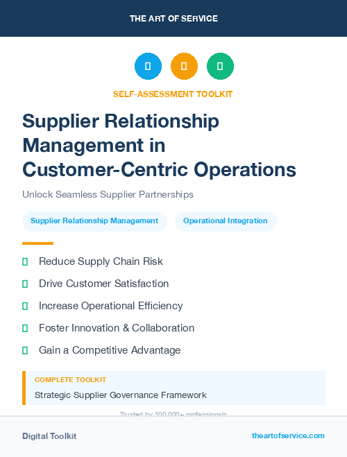 Supplier Relationship Management in Customer-Centric Operations