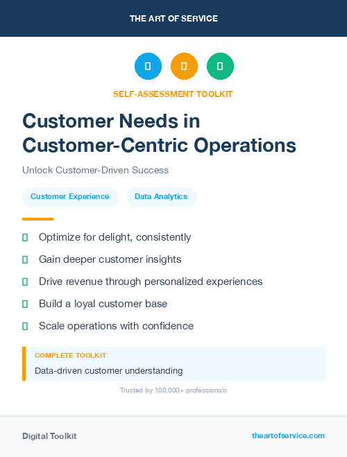 Customer Needs in Customer-Centric Operations
