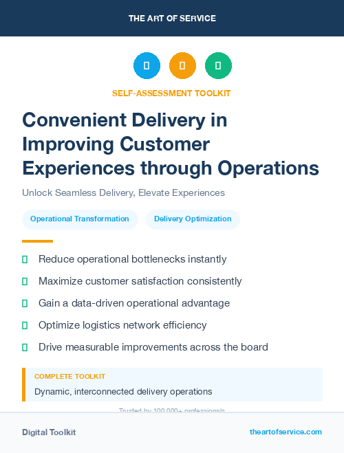 Convenient Delivery in Improving Customer Experiences through Operations